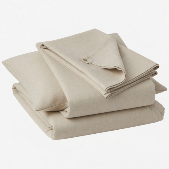 Bed Sheets Premium 100% Linen Blend Cotton, Breathable Durable, Anti Tear