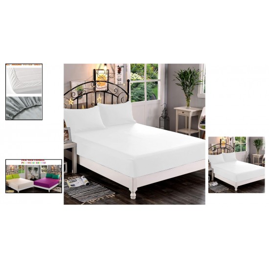 Fitted Sheet Microfiber Luxury Size Full Resistant Fading Bedding White