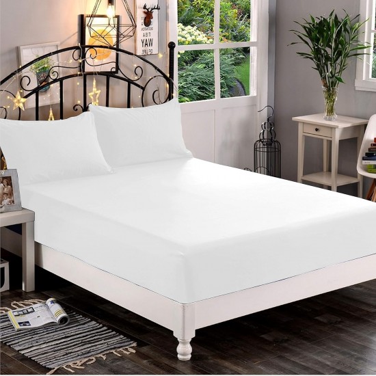 Fitted Sheet Microfiber Luxury Size Full Resistant Fading Bedding White