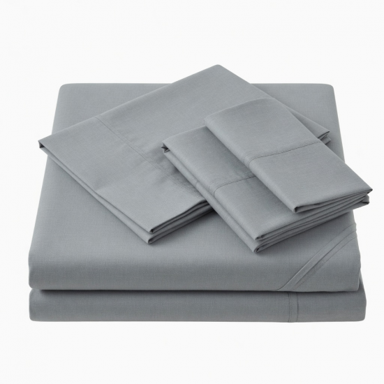 Luxury Bamboo 4-Piece California King Bed Sheet Set - Cooling & Soft Gray