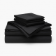 Luxury Bamboo Bed Sheet Set, California King, Cooling & Silky Soft, Black