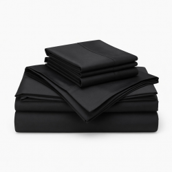 Luxury Bamboo Bed Sheet Set, California King, Cooling & Silky Soft, Black