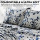 Floral Queen Bed Sheet Set, 300 TC Cotton Sateen, Extra Deep Pockets, 4-Piece