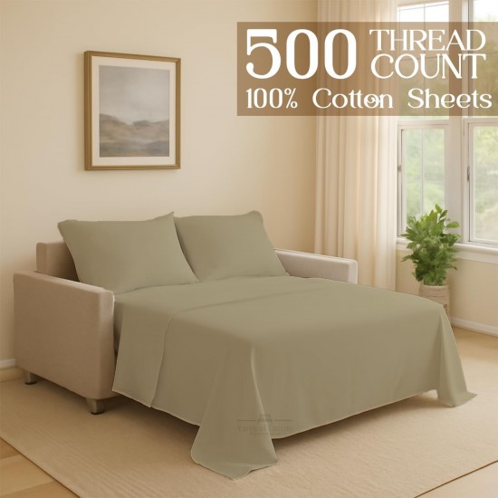 Bed Sheet Set 4 Piece Quality Premium 100% Cotton 500 Thread Count