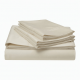 Bed Sheet Set Queen 100% Cotton 400 Thread Count Satin Ivory Design California Soft