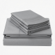 Bed Sheet Set Queen 100% Cotton 400 Thread Count Woven Satin Grey Design California