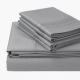 Bed Sheet Set Queen 100% Cotton 400 Thread Count Woven Satin Grey Design California