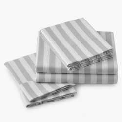 Bed Sheet Set 4 Piece Stripes Relief Soft Luxury Microfiber High Count Thread Count