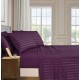 6-Piece Damask Stripe Bed Sheet Set, Queen, Eggplant/Purple