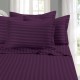 6-Piece Damask Stripe Bed Sheet Set, Queen, Eggplant/Purple