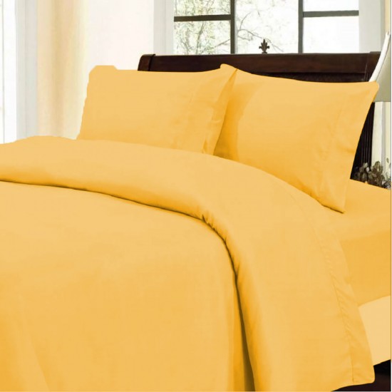 Bed Sheet Set 1000 or 1200 Thread Count 100% Cotton Gold Solid