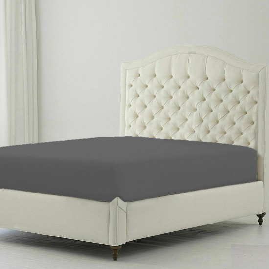 Bed Sheets 15 To 30 Inch Deep Pocket 100% Cotton Grey Solid