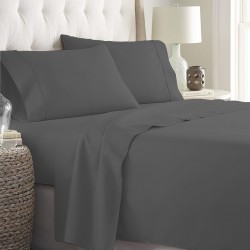 Bed Sheets 15 To 30 Inch Deep Pocket 100% Cotton Grey Solid