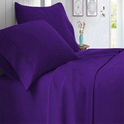 Bed Sheets 15 To 30 Inch Deep Pocket 100% Cotton Purple Solid