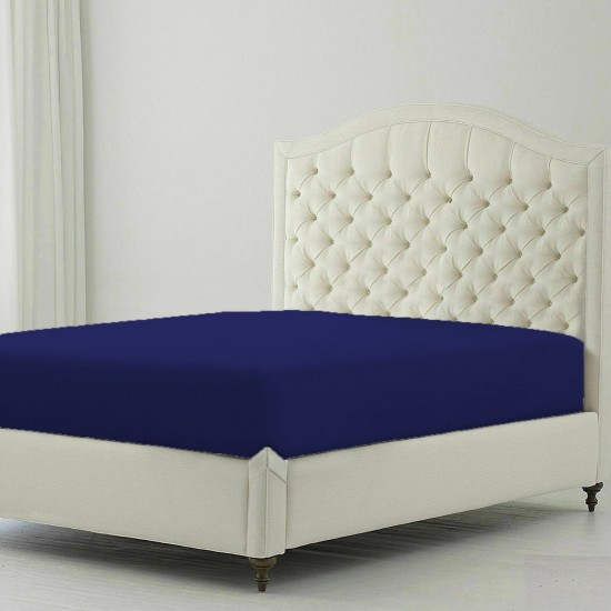 Bed Sheets 15 To 30 Inch Deep Pocket 100% Cotton Navy Blue Solid