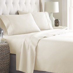 Bed Sheets 15 To 30 Inch Deep Pocket 100% Cotton Ivory Solid