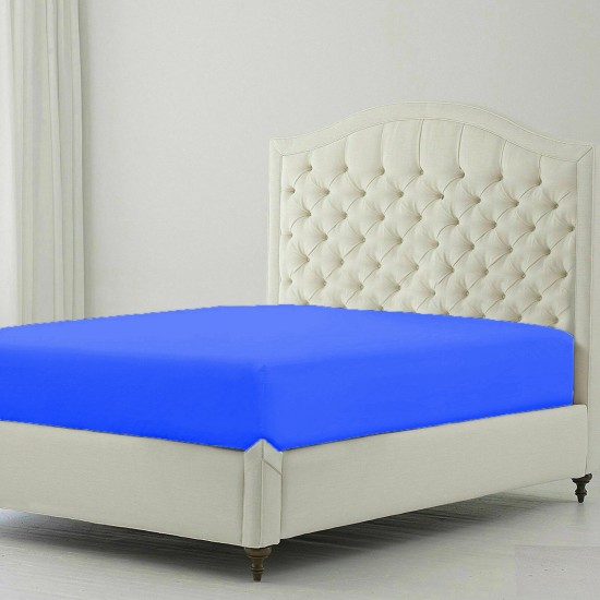 Bed Sheets 15 To 30 Inch Deep Pocket 100% Cotton Royal Blue Solid