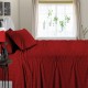 Bed Sheets 15 To 30 Inch Deep Pocket 100% Cotton Burgundy Stripe