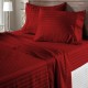Bed Sheets 15 To 30 Inch Deep Pocket 100% Cotton Burgundy Stripe
