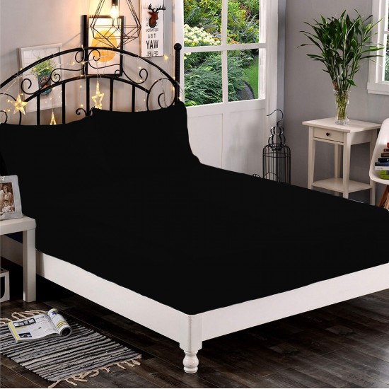 Bed Sheets 15 To 30 Inch Deep Pocket 100% Cotton Black Solid