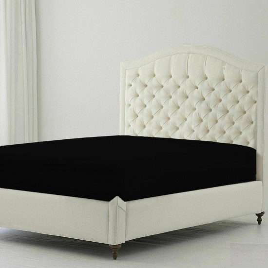 Bed Sheets 15 To 30 Inch Deep Pocket 100% Cotton Black Solid