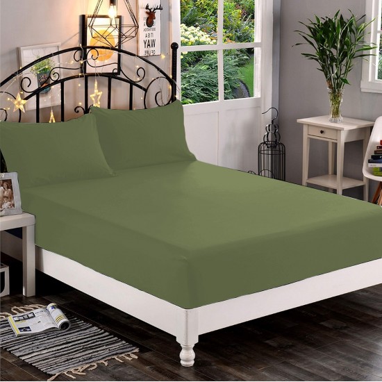 Bed Sheets 15 To 30 Inch Deep Pocket Organic Cotton Moss Solid