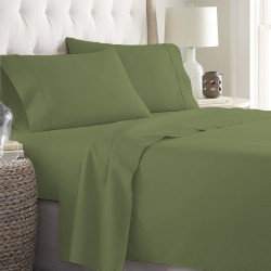 Bed Sheets 15 To 30 Inch Deep Pocket Organic Cotton Moss Solid