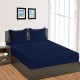 Bed Sheets 15 To 30 Inch Deep Pocket Organic Cotton Navy Blue Stripe