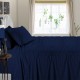 Bed Sheets 15 To 30 Inch Deep Pocket Organic Cotton Navy Blue Stripe