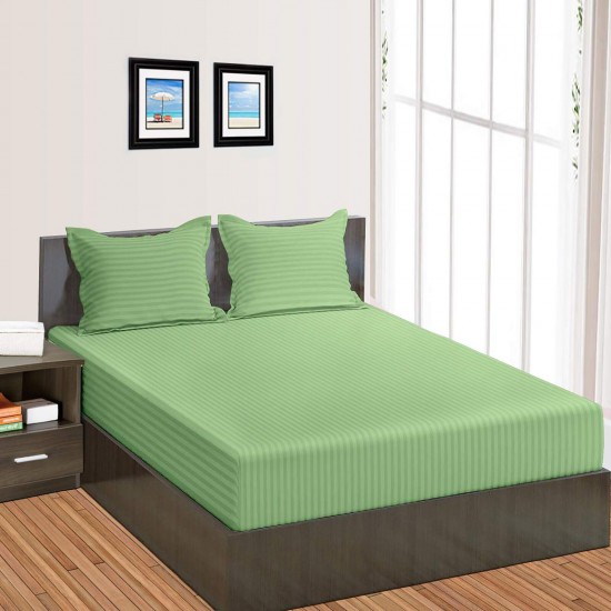 Bed Sheets 15 To 30 Inch Deep Pocket Organic Cotton Moss Stripe