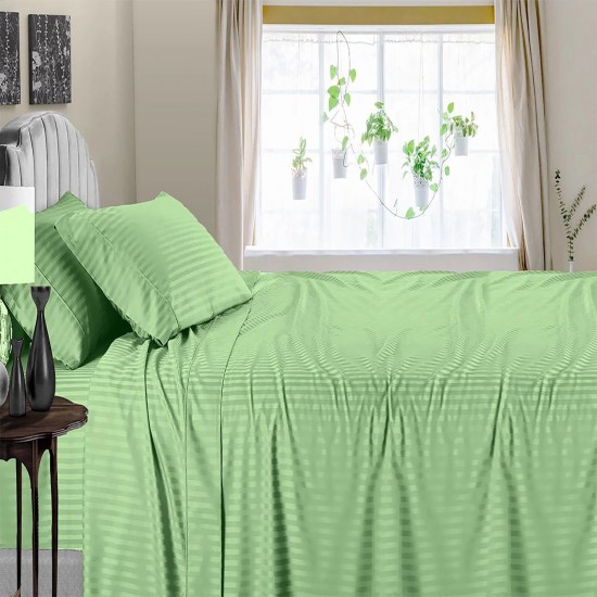 Bed Sheets 15 To 30 Inch Deep Pocket Organic Cotton Moss Stripe