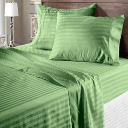 Bed Sheets 15 To 30 Inch Deep Pocket Organic Cotton Moss Stripe