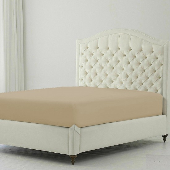 Bed Sheets 15 To 30 Inch Deep Pocket Organic Cotton Taupe Solid