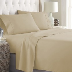 Bed Sheets 15 To 30 Inch Deep Pocket Organic Cotton Taupe Solid