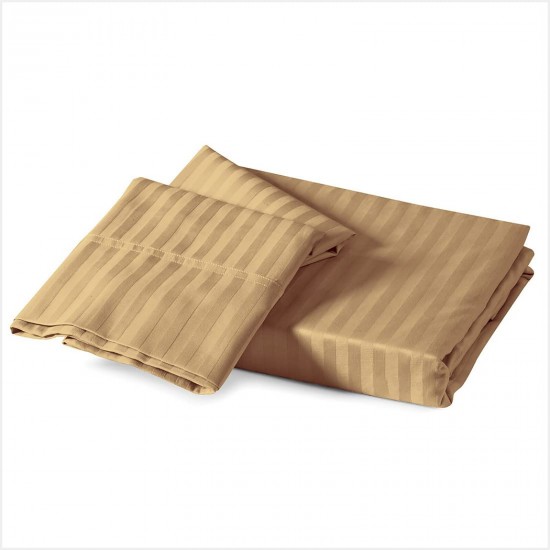 Bed Sheets 15 To 30 Inch Deep Pocket Organic Cotton Taupe Stripe