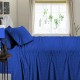 Bed Sheets 15 To 30 Inch Deep Pocket Organic Cotton Royal Blue Stripe