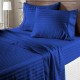 Bed Sheets 15 To 30 Inch Deep Pocket Organic Cotton Royal Blue Stripe