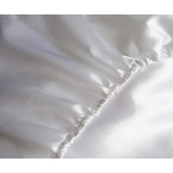 Fitted Sheet Satin Polyester Satin Shiny White Black Red Light Grey Many Sizes