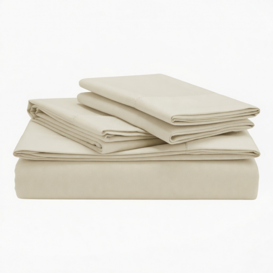 Bed Sheet Set Luxury Soft 100% Cotton Deep Pocket 4 Piece