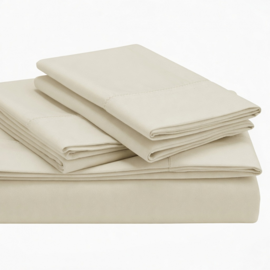 Bed Sheet Set Luxury Soft 100% Cotton Deep Pocket 4 Piece