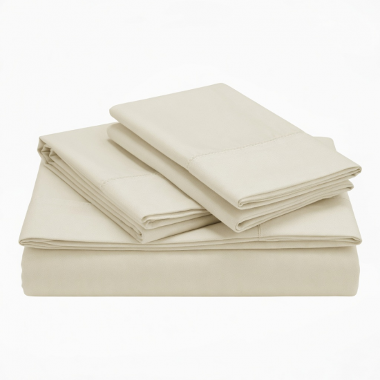 Bed Sheet Set Luxury Soft 100% Cotton Deep Pocket 4 Piece