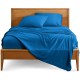 Bed Sheet Set Queen Luxury - Microfiber ultra Soft 1800 - Deep Pockets, Blue Medium