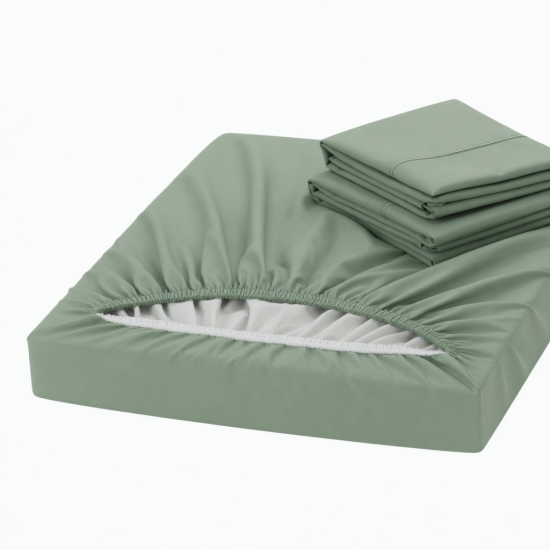 Fitted Sheet Pillowcase Pair Bed Sheets 30cm Deep Pocket Edge Elastic