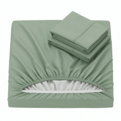 Fitted Sheet Pillowcase Pair Bed Sheets 30cm Deep Pocket Edge Elastic