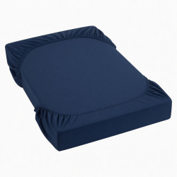 25cm Deep Navy Microfiber Fitted Sheet - Soft & Breathable for Single Beds