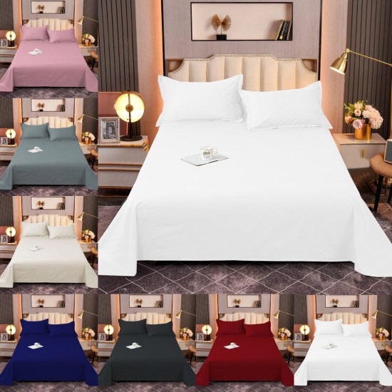 Flat Sheets 100% Poly Cotton Single Double Size king Pillowcases