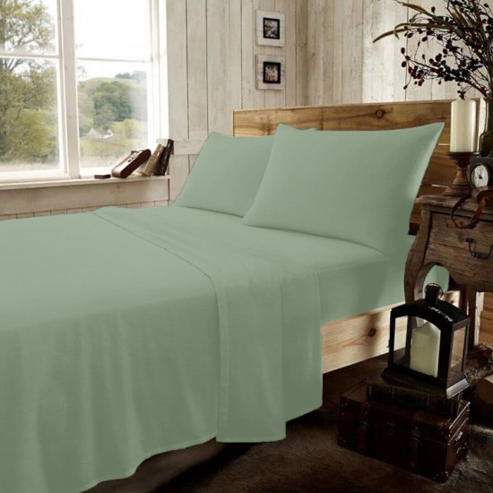 Fitted Sheet 100% Cotton Brushed Flannel 30cm Depth Single Double King