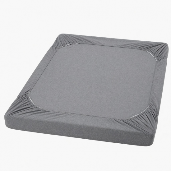 Fitted Bed Sheet Comfortable Sheet for Home Cotton Gray Style 8039