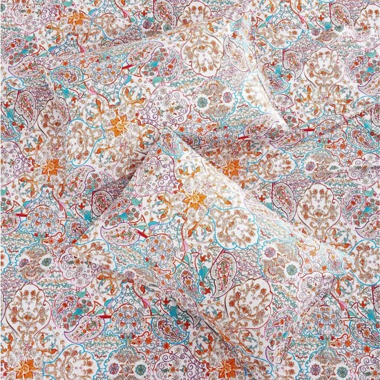 Bed Sheet Set Boho Queen 4 Piece Pattern Paisley Deep Pocket Soft Bedding