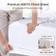 Fitted Sheet White Twin XL, 100% Cotton 400 Thread Count Satin